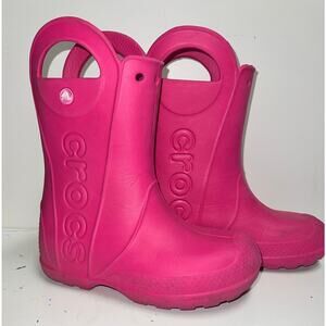 Croc kid rain boots Size J 2